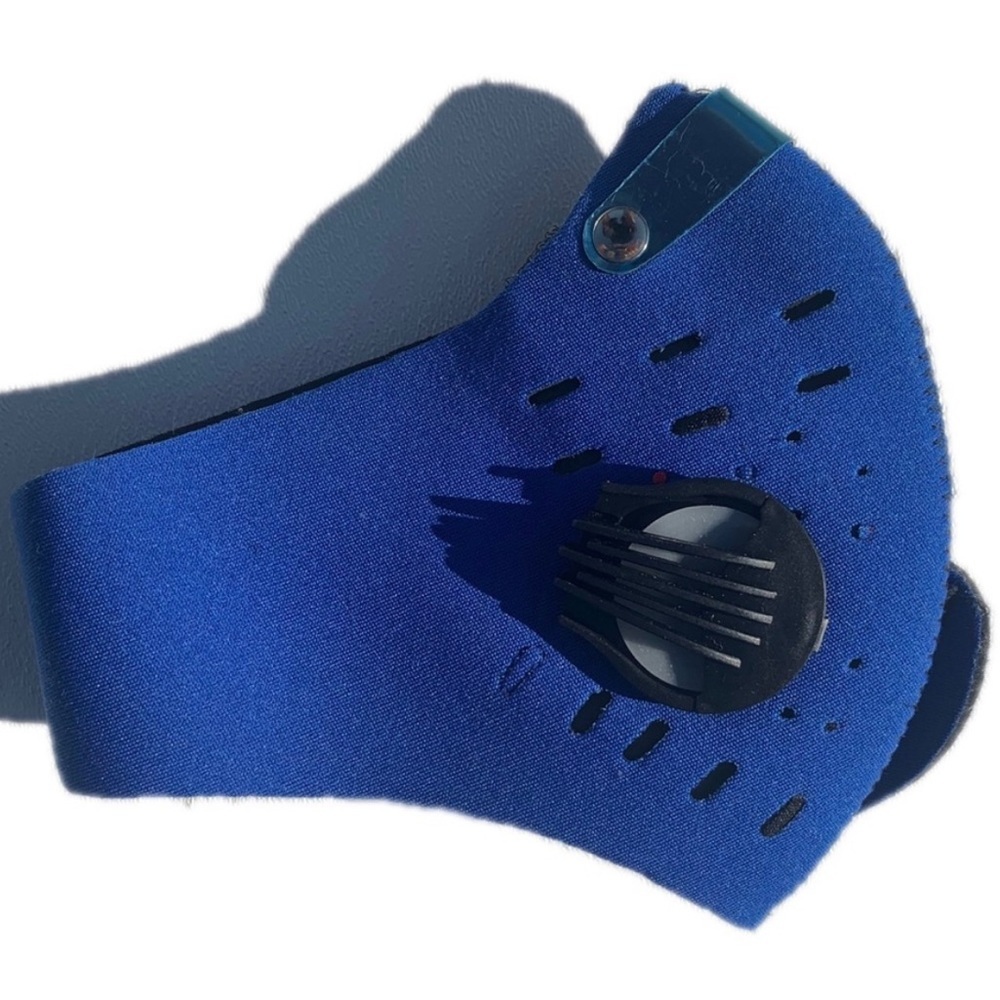 Face mask one size blue and black breathable reusable washable sports face mask